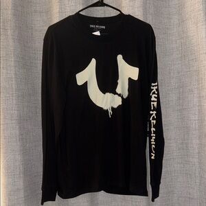 True Religion Black Shirt with White Logo
